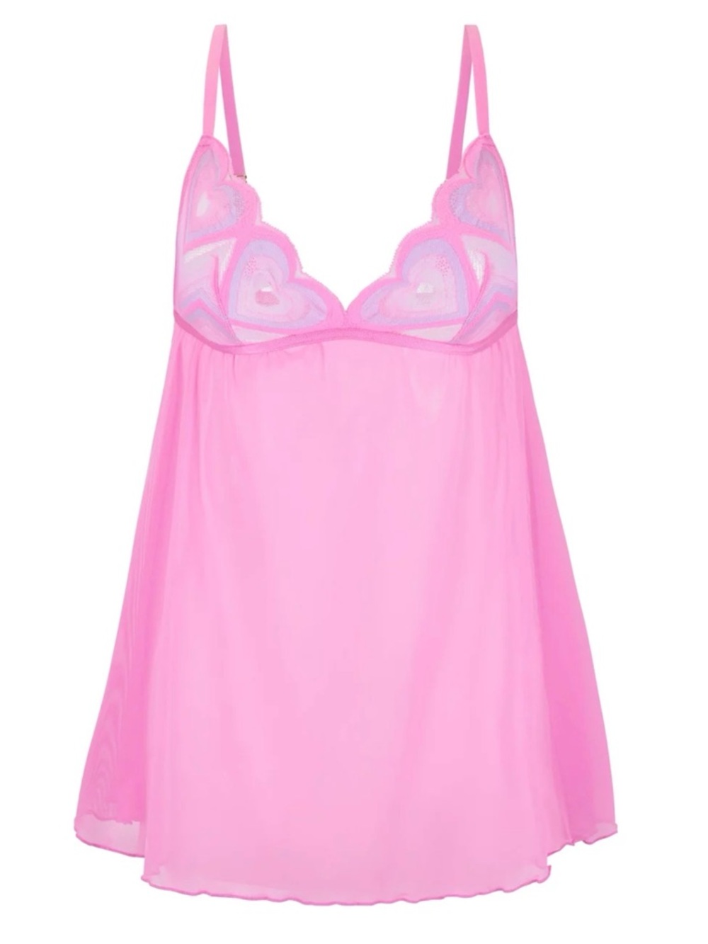 Adoreme Babydoll Set Pink Heart Lace Chemise - Women Intimates Sz 1X